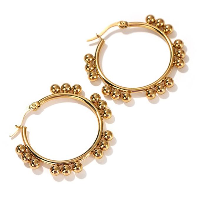 Geometric Hoop Earrings - Stainless Steel