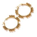 Round Geometric Hoop Earrings - Stainless Steel