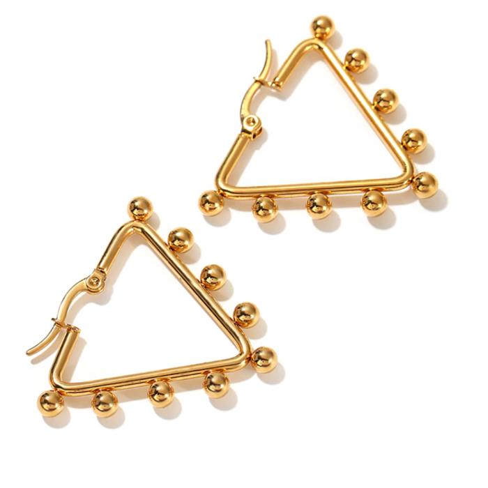 Geometric Hoop Earrings - Stainless Steel