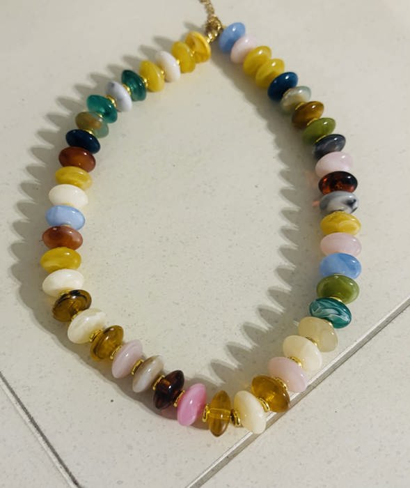 On Trend Colorful Adjustable Beaded Necklace