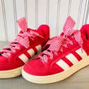 Red Red Next Level Gingham Shoelaces