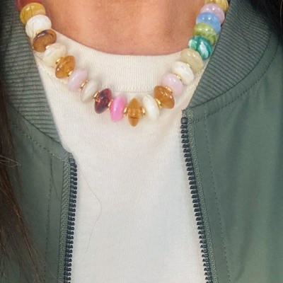 On Trend Colorful Adjustable Beaded Necklace