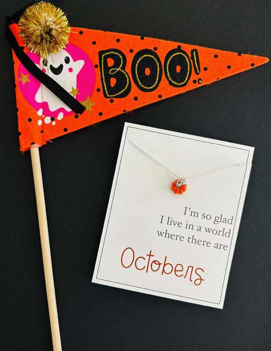 Stunning October Dainty Pumpkin Necklace Gift