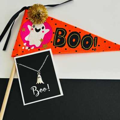 Halloween Boo Ghost Necklace Gift