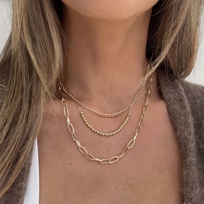The Brinlee Triple Chain Layered Necklace