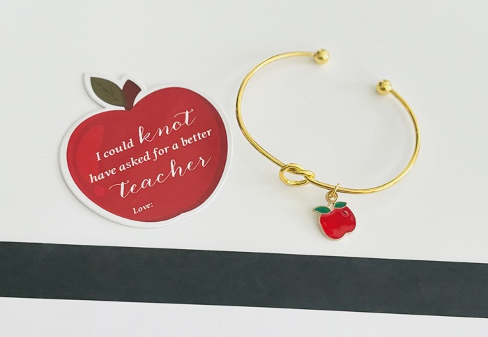 Teacher Knot Bracelet & Stationery Tag Gift