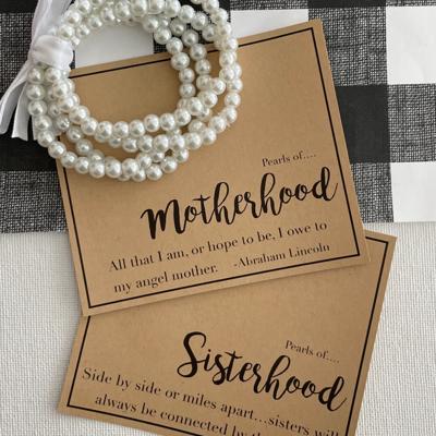 Stunning Mother's Day 5 Pearl Strand Bracelet & Card