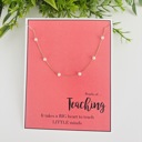  Teacher Appreciation Pearl Necklace & Stationery Card