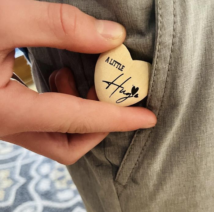 BACK TO SCHOOL -Pocket Hug Charm-Pocket Heart Thinking Of You-Pocket Hug Heart-Sending You a Hug