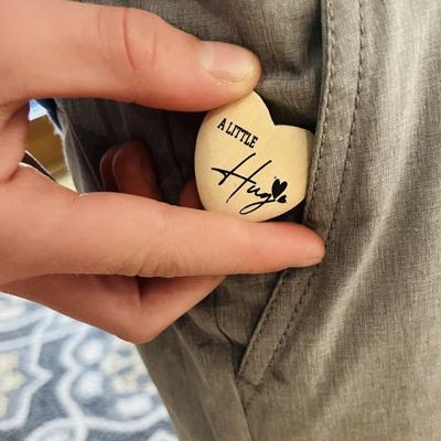 BACK TO SCHOOL -Pocket Hug Charm-Pocket Heart Thinking Of You-Pocket Hug Heart-Sending You a Hug