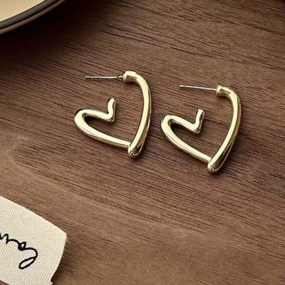 Heart Hoop Gold Earrings