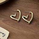  Heart Hoop Gold Earrings