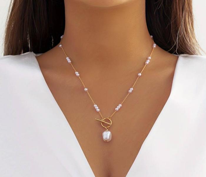 Stunning Pearl Toggle Necklace- Mother's Day Gift Idea