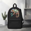  Bearded Dragon Colorful Backpack, Bold Black Lizard Print Bag for School Travel & Everyday