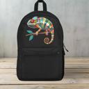  Bearded Dragon Colorful Backpack, Bold Black Lizard Print Bag for School Travel & Everyday
