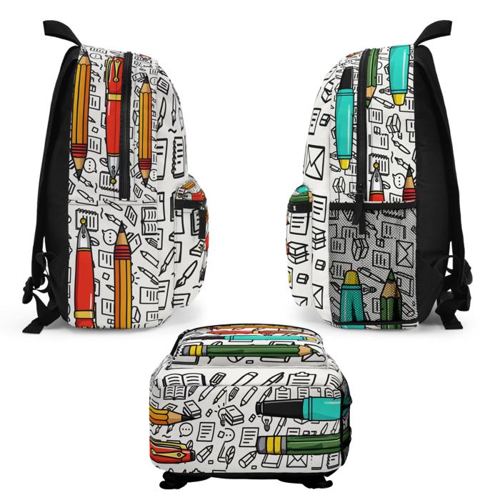 Custom Name Backpacks for School Work Gym Everyday, Lots of Patterns