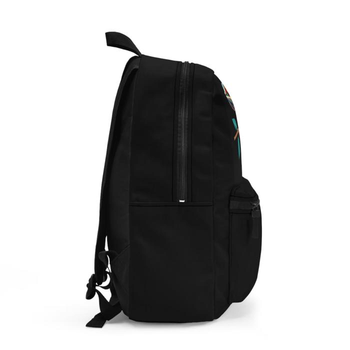 Bearded Dragon Colorful Backpack, Bold Black Lizard Print Bag for School Travel & Everyday
