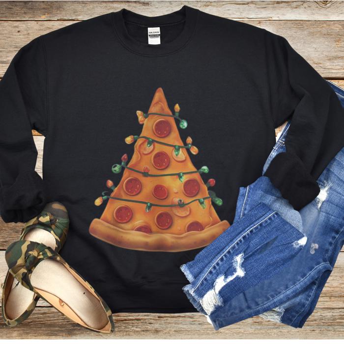 Pizza Slice Christmas Tree Sweatshirt