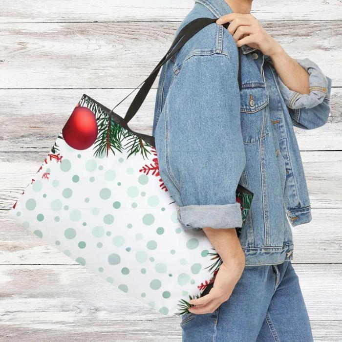 Christmas Carry Bag, Holiday Garland Tote, Xmas Hostess Gift Gear Bag