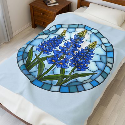 Stained Glass Look Bluebonnet Blanket