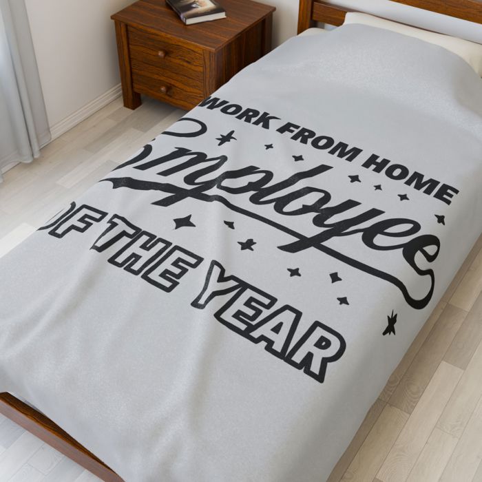 Work From Home Funny Cozy Blanket for Remote Workers Coworkers or Self-Care Days