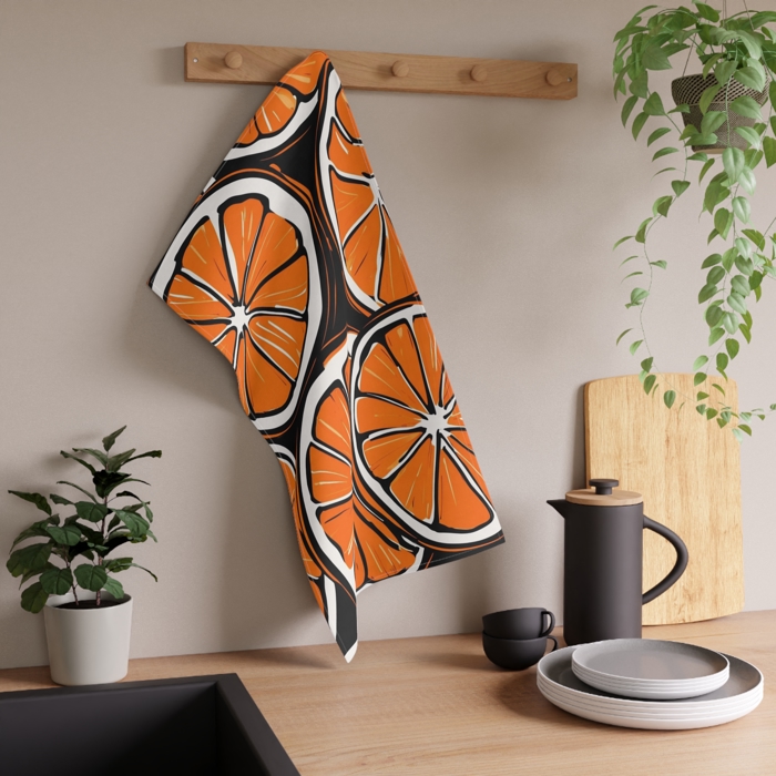 Citrus Prints Bold Bright Kitchen Towels for Summer Vibes, Decor for BBQ Grilling and Outdoor Kitchen
