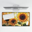  Sunflowers Stained Glass Style Large Desk Mat/Gaming Pad