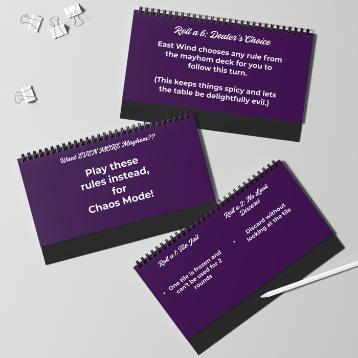 Mahjong Mayhem Game Flipbook, Fun Twists for Every Mah Jongg Hand, Gift for Mahjongg Players and Hosts