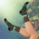  Custom Elf Name Ugly Christmas Sweater Socks,  Funny Stocking Stuffer or Secret Santa Gift