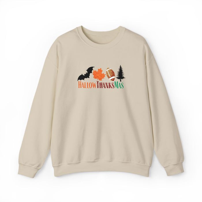 Fall Holidays Embroidered All-in-One  Crewneck Sweatshirt