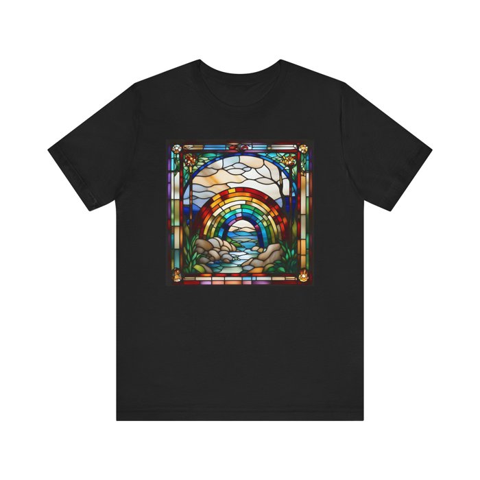 Rainbow Bridge Stained Glass Style Pet Memorial Shirt