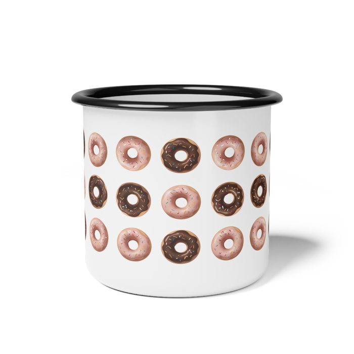 Donut Lovers Cute Enameled Camp Mug