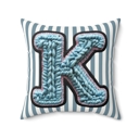  Custom Initial Letter Faux Knit Pillow, Cute Monogram Dorm Room Decor