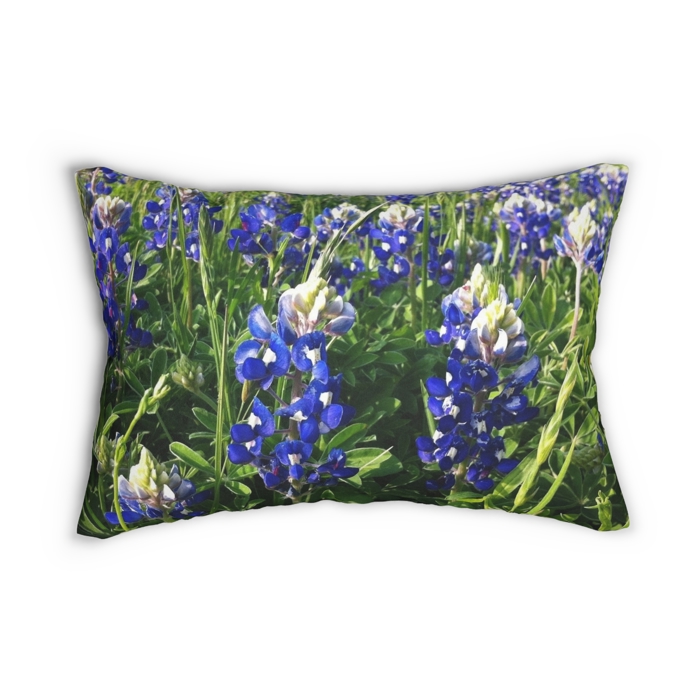 Texas Bluebonnets Lumbar or Square Throw Pillow