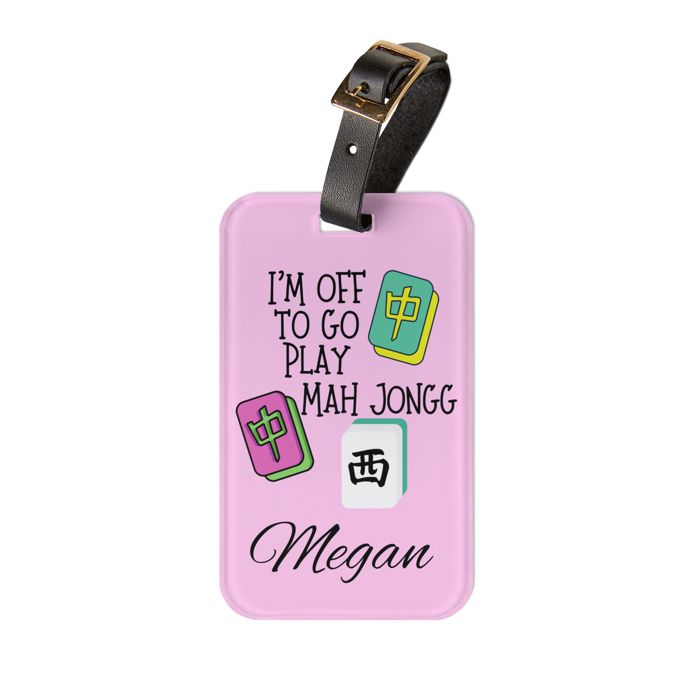 Custom Mahjong Red Dragon Tag for Bag or Mat Carrier, Mat Tube Marker, Mah Jongg Gift