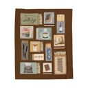  Book Lovers Minky Blanket,  Retro Matchbook Design Featuring Journals Fiction Coffee & More