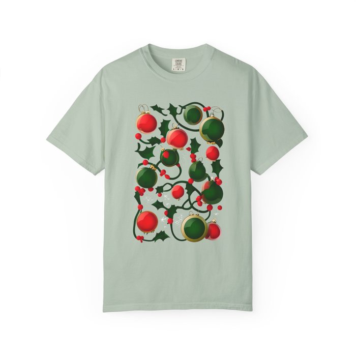 Abstract Christmas Ornamennts Comfort Colors T-shirt