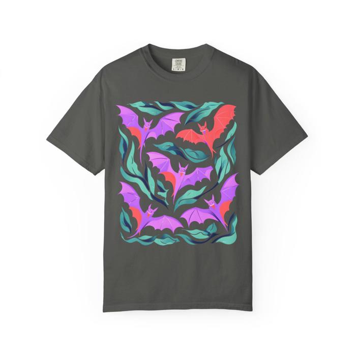 Abstract Halloween Bats Comfort Colors T-shirt, Bat Lovers Gift