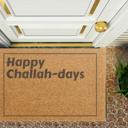  Hanukkah Themed Doormat, Outdoor Welcome Mat Happy Challah-Days Design