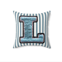  Custom Initial Letter Faux Knit Pillow, Cute Monogram Dorm Room Decor