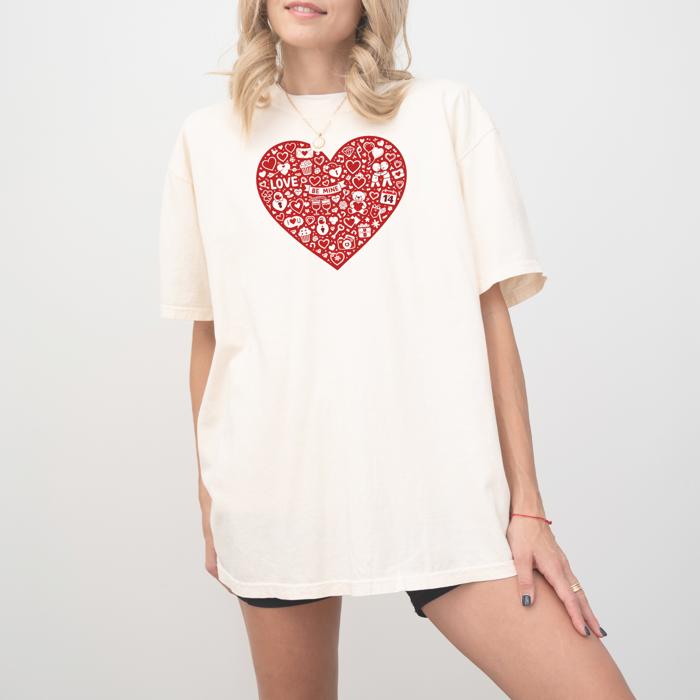 Doodle Art Valentines Shirt, Seasonal and Lifestyle Graphic Tee