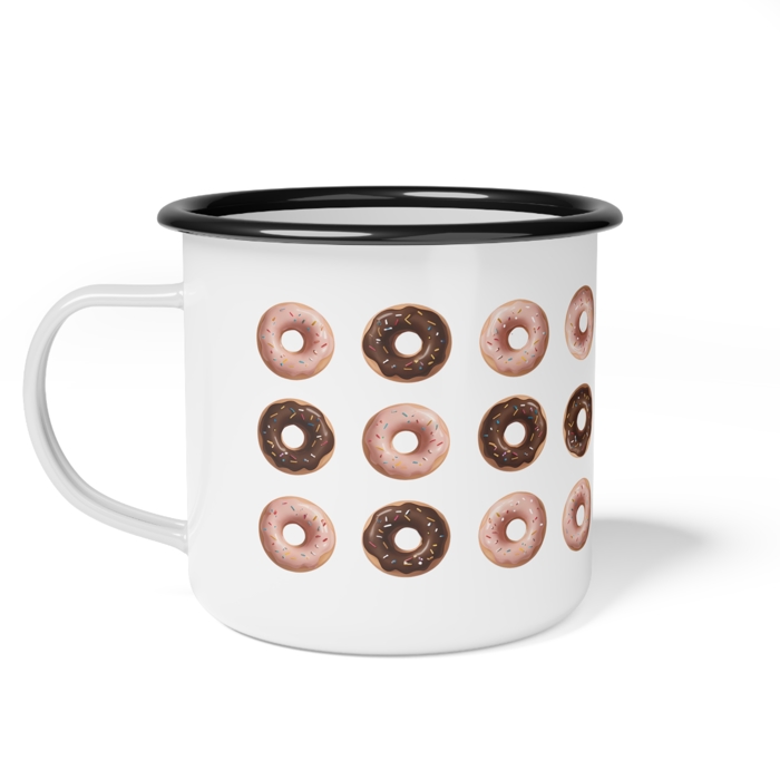 Donut Lovers Cute Enameled Camp Mug