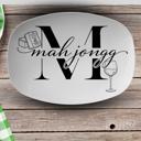  Mahjong Party Platter, Wine Cocktail or Coffee Design, Unbreakable Game Day Servingware, Mahjongg Player Gift