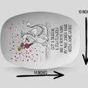  Dragon Flower Wind Funny Mahjong Serving Platter, Gift for Mahjongg Players