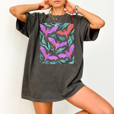Abstract Halloween Bats Comfort Colors T-shirt, Bat Lovers Gift