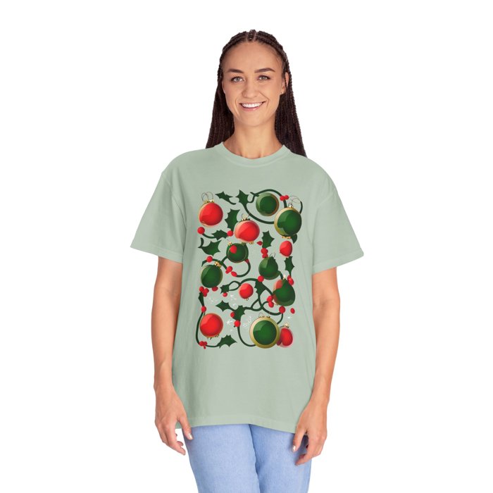 Abstract Christmas Ornamennts Comfort Colors T-shirt