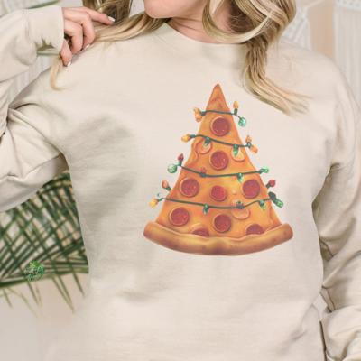 Pizza Slice Christmas Tree Sweatshirt