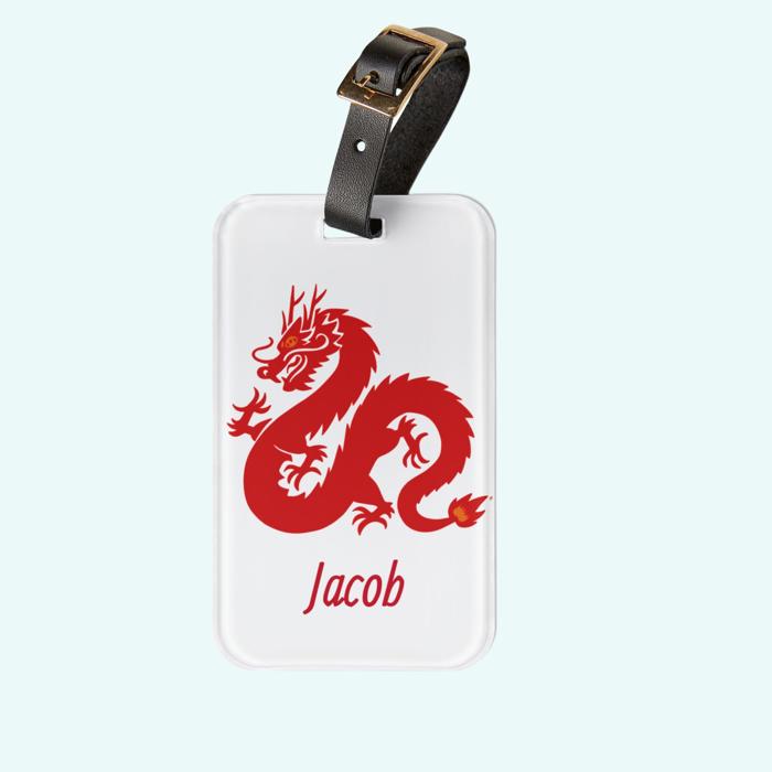 Custom Mahjong Red Dragon Tag for Bag or Mat Carrier, Mat Tube Marker, Mah Jongg Gift
