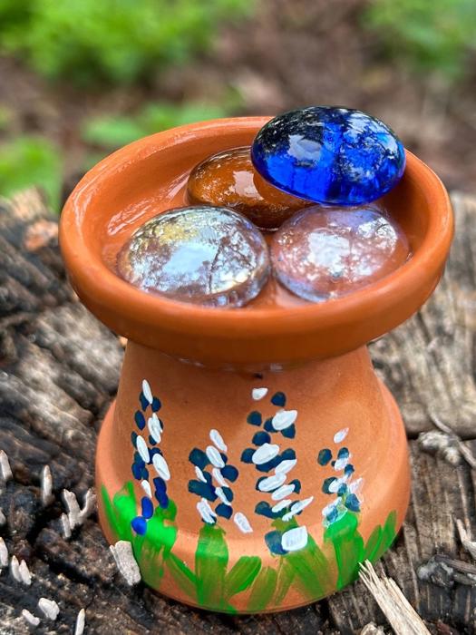 Bee Watering Stations 3 Sizes, Hand Painted Pollinators Water Fountains