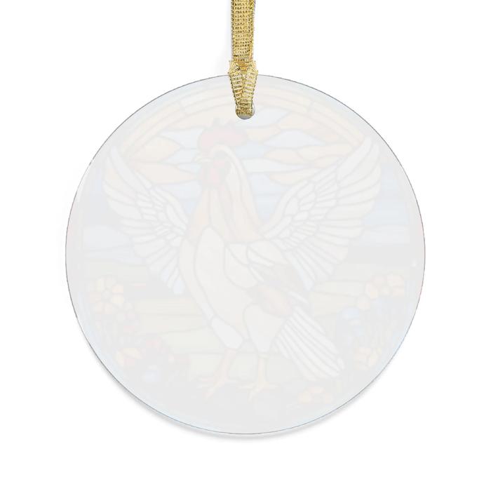 Chicken  Suncatcher Stained Glass Style Acrylic Ornament